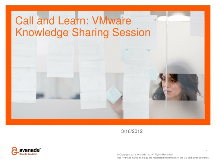call and learn vmware knowledge sharing session