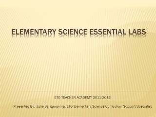 Elementary science essential labs