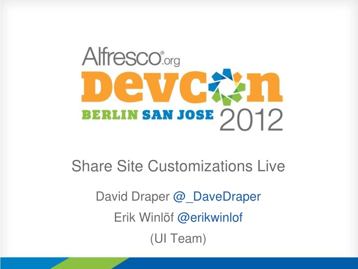 share site customizations live