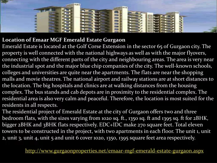 location of emaar mgf emerald estate gurgaon