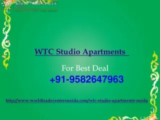 WTC Studio Noida | WTC Studio Apartments Noida