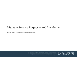 Manage Service Requests and Incidents