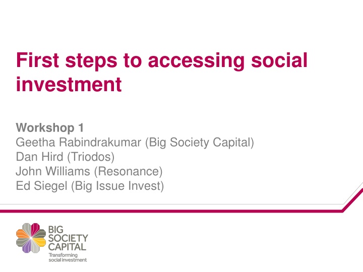 first steps to accessing social investment