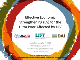 Effective Economic Strengthening (ES) for the Ultra Poor Affected by HIV