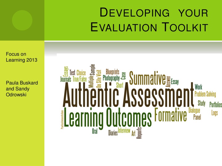 developing your evaluation toolkit