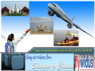 Book Flights at Cheap airfare from Srinagar to Chennai