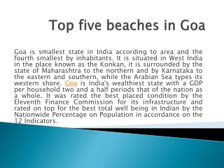 Top five beaches in Goa
