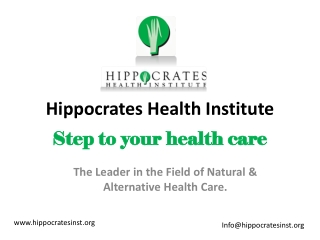 Hippocrates health institute | Step to your health care