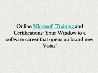 Microsoft On-line Training