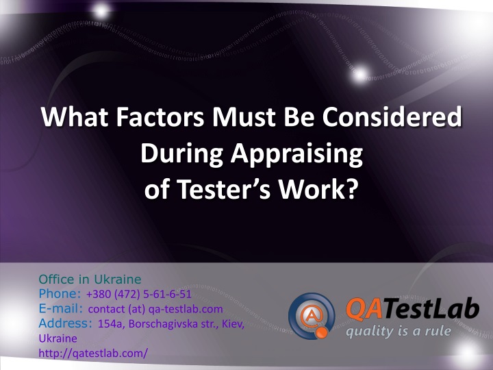 what factors must be considered during appraising