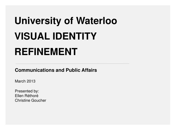 university of waterloo visual identity refinement