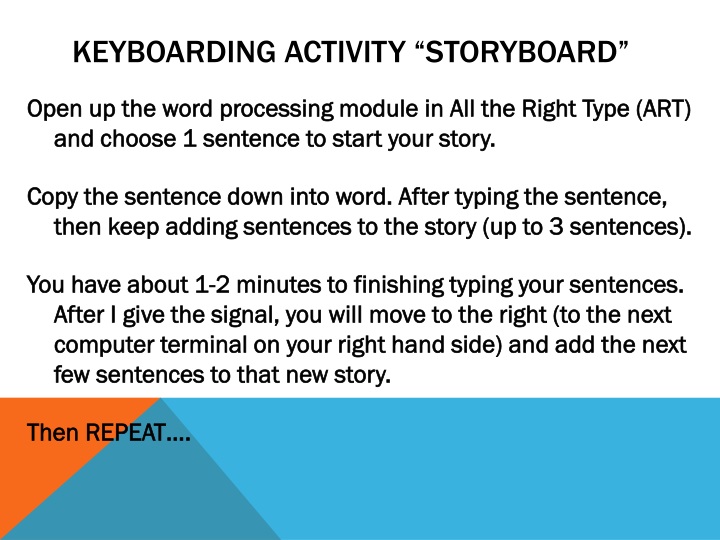 keyboarding activity storyboard