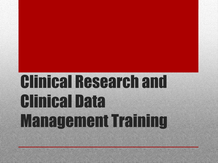 clinical research and clinical data management training
