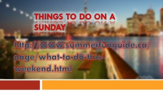 Things To Do On A Sunday