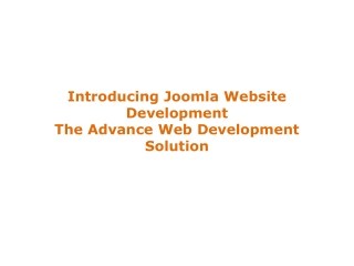 Joomla website development the advance web development solut