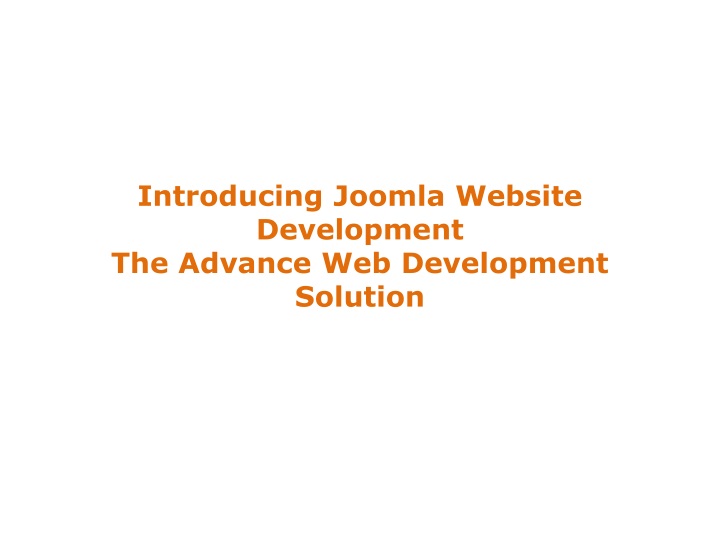 introducing joomla website development