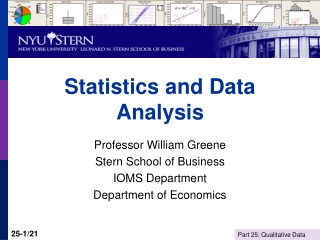 Statistics and Data Analysis