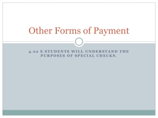 Other Forms of Payment