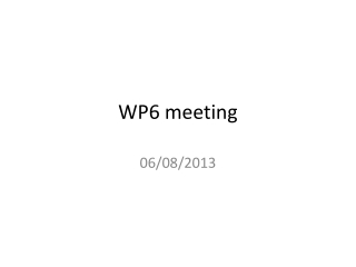 WP6 meeting
