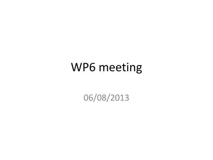 wp6 meeting