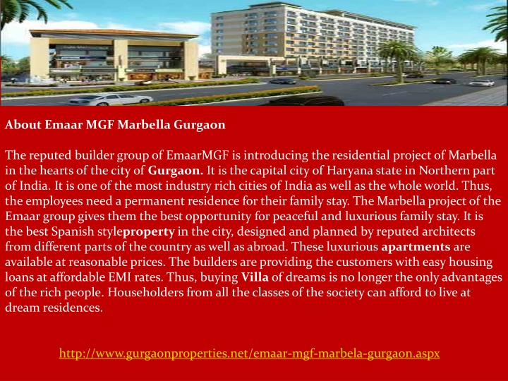 about emaar mgf marbella gurgaon the reputed