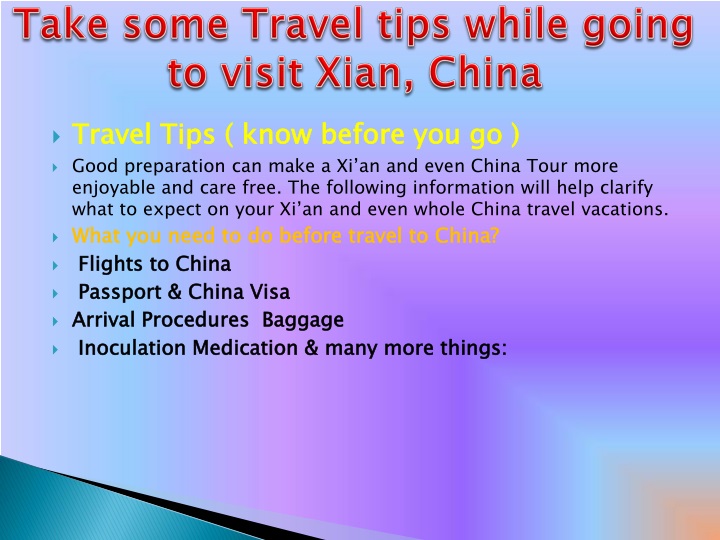 take some travel tips while going to visit xian