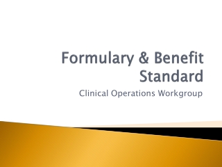 formulary benefit standard