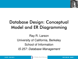 Database Design: Conceptual Model and ER Diagramming