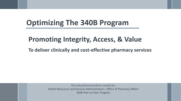 optimizing the 340b program