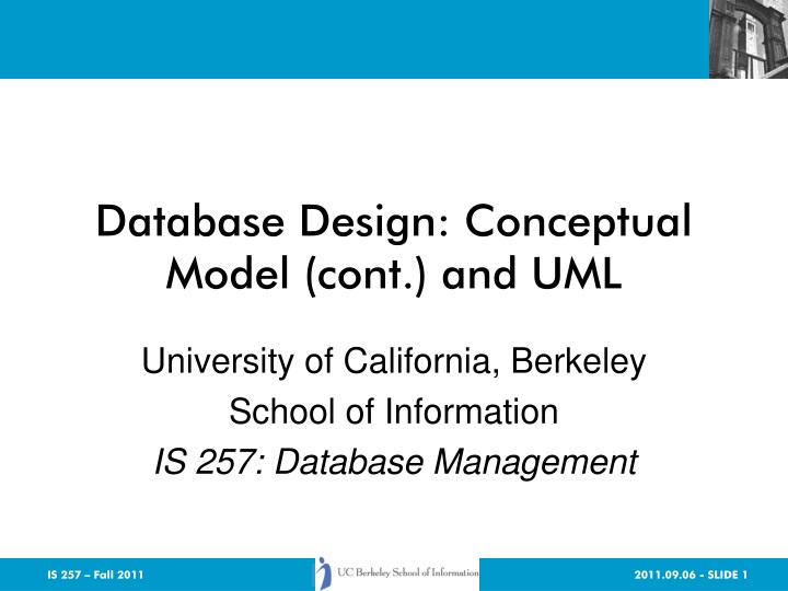 database design conceptual model cont and uml