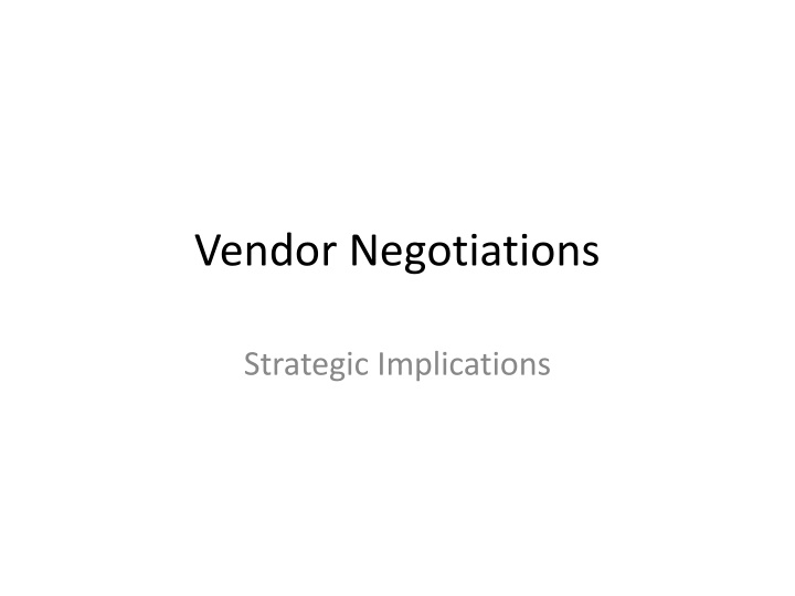 vendor negotiations