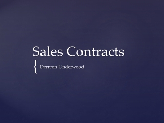 Sales Contracts