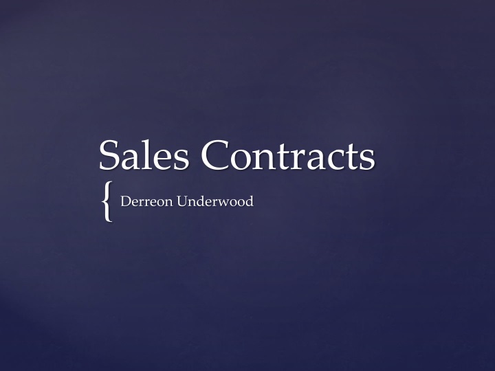 sales contracts
