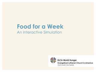 Food for a Week An Interactive Simulation