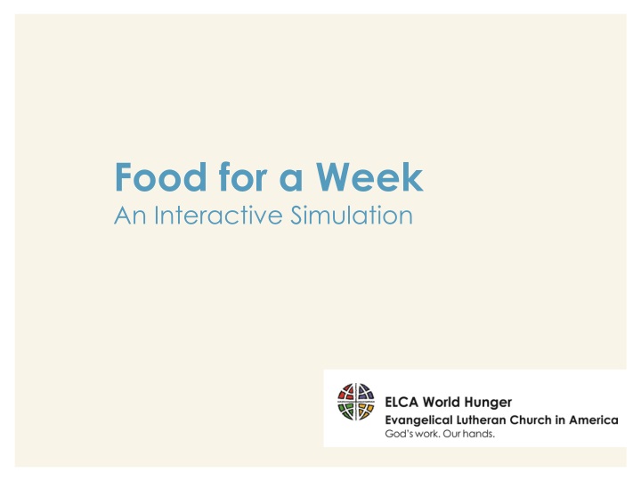food for a week an interactive simulation