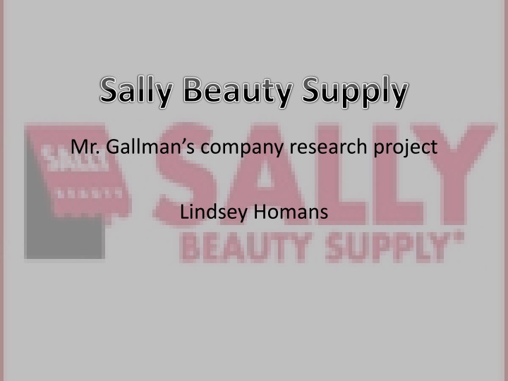 mr gallman s company research project lindsey homans