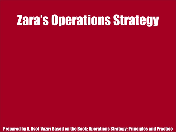 zara s operations strategy