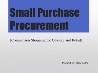 Small Purchase Procurement