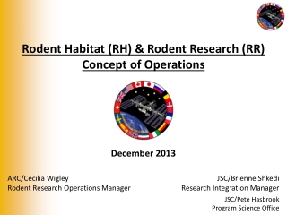 Rodent Habitat (RH) &amp; Rodent Research (RR) Concept of Operations
