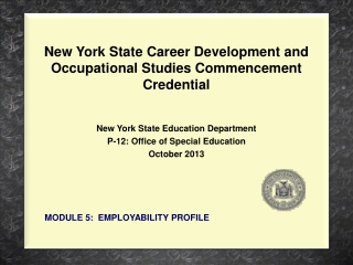 New York State Career Development and Occupational Studies Commencement Credential