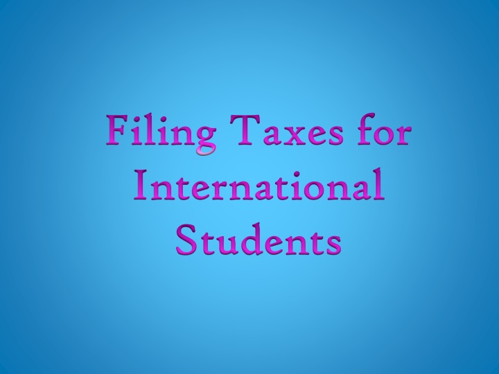 filing taxes for international students