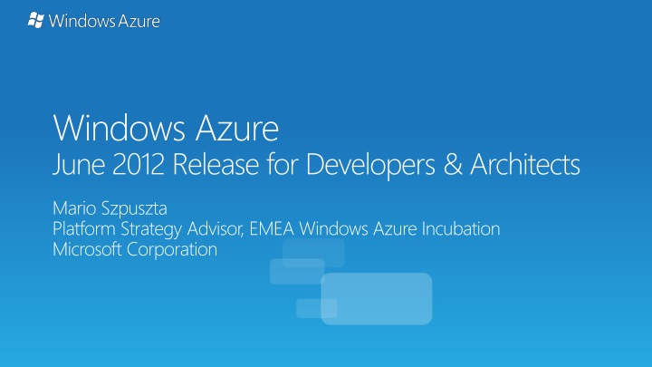 windows azure june 2012 release for developers architects