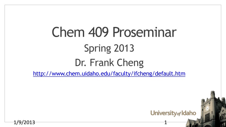 chem 409 proseminar