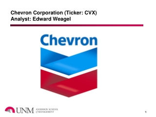 Chevron Corporation (Ticker: CVX) Analyst: Edward Weagel
