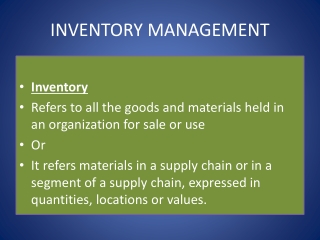 INVENTORY MANAGEMENT