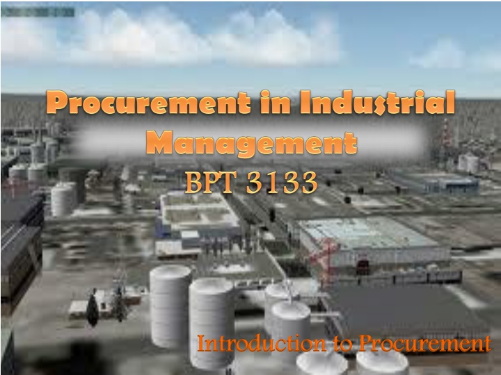 procurement in industrial management bpt 3133