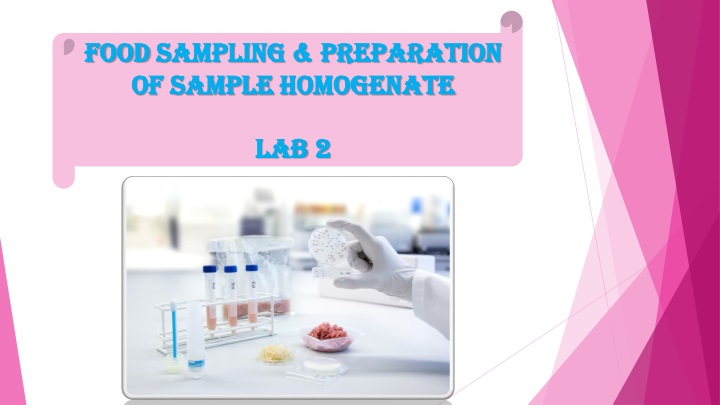 food sampling preparation of sample homogenate