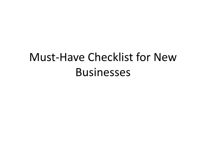 must have checklist for new businesses