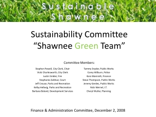 Sustainability Committee “Shawnee Green Team”
