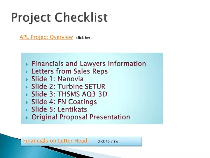 project checklist